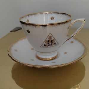 Vintage Royal Stafford Order Of Job's Daughters Bone China "OJD" Gold Crowns